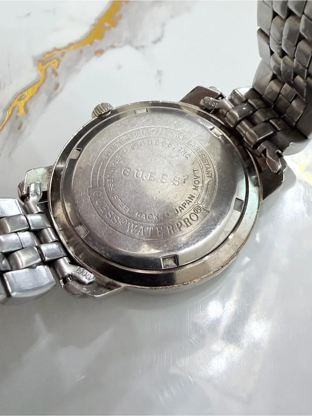 Guess Waterpro Chronograph Watch Men's Silver Tone Day Date Stainless Steel
